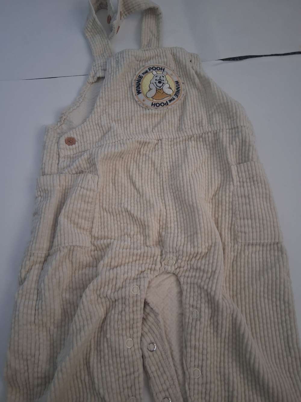 Disney Cream Corduroy Winnie the Pooh Overalls